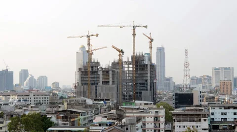 Time lapse of Building Under Construction Stock Footage 35463895