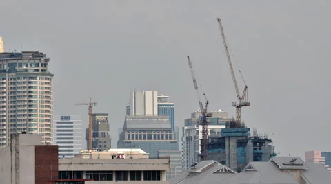 Time lapse of Building Under Construction in Bangkok, Thailand Stock Footage 42484144