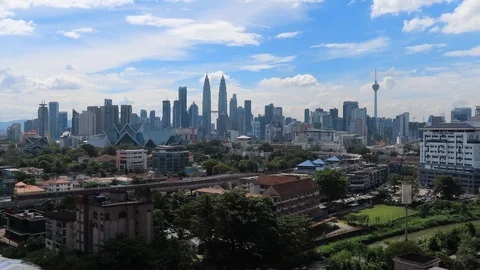 Time lapse of buildings and landmarks during night at Kuala Lumpur, Malaysia Stock Footage 101430322