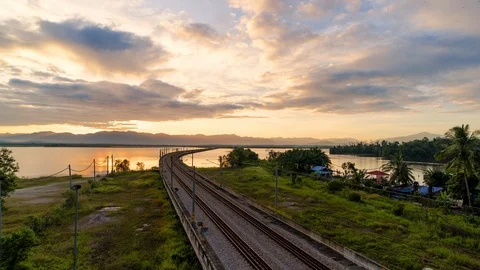 Time Lapse Bukit Merah Floating Railway.HD Stock Footage 108447426