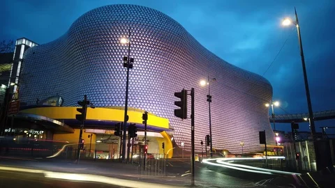 Time lapse The Bull Ring shopping centre area of central Birmingham Stock Footage 103148008
