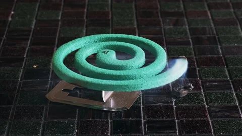 Time-lapse of burning green mosquito coil 스톡 동영상 156645099