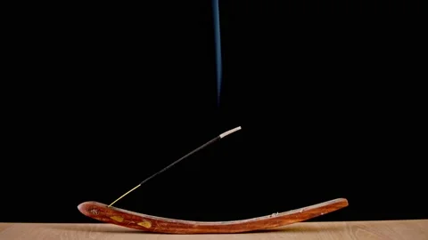 Time lapse of a burning incense stick. Stock Footage 149320230