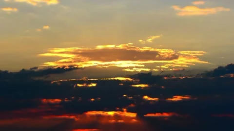 Time Lapse of Burning Sky at Sunset Afterglow Stock-Footage 68947625