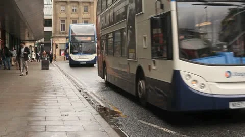 Time-Lapse of buses in a station Stock Footage 10688864