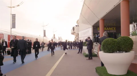 Time-lapse of a business convention crowd in Cannes Stock Footage 48168802