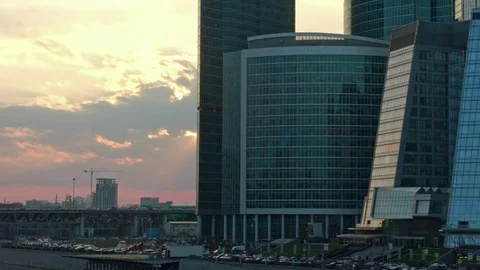 Time lapse business district Stock Footage 74640486