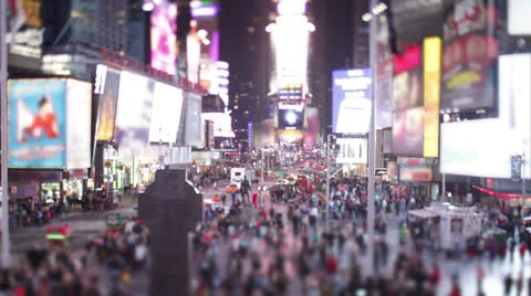 Time lapse of bustling crowds and passing traffic at Times Square, New York Stock Footage 26150402