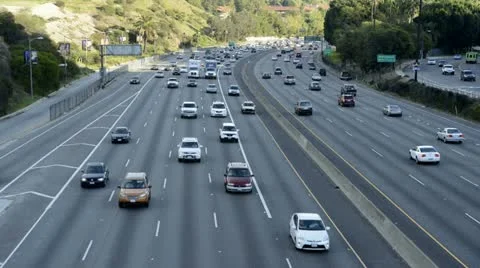 Time Lapse of Busy 101 Freeway Traffic in Los Angeles Stock Footage 21951475
