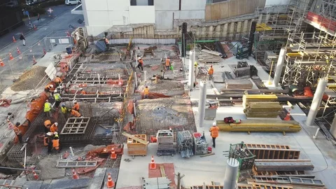 Time lapse: Busy Construction Site Stock Footage 117095944
