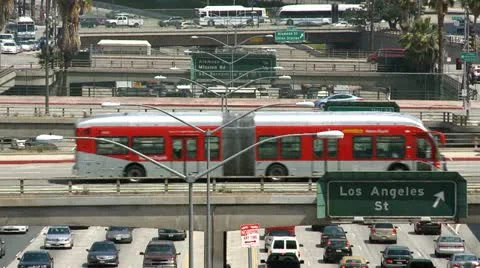 Time Lapse of Busy Downtown Freeway - Los Angeles Stock Footage 11441488