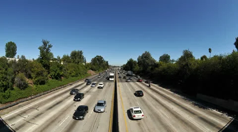 Time Lapse of Busy Freeway In Los Angeles - 4K - 4096x2304 Stock Footage 25678583