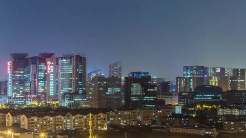 Time lapse of the busy interchange traffic at night in city 스톡 동영상 74423767