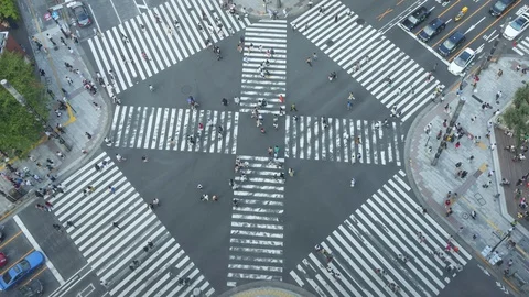 Time-lapse of a busy interestion in Ginza, Tokyo Video stock 126504341