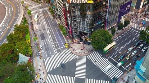 Time-lapse of a busy intersection in Ginza, Tokyo Vidéo 84454213