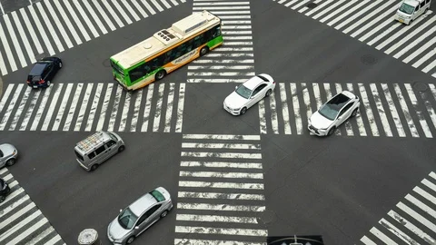 Time lapse of busy intersection in Ginza, Tokyo, Japan. Vidéo 108209154