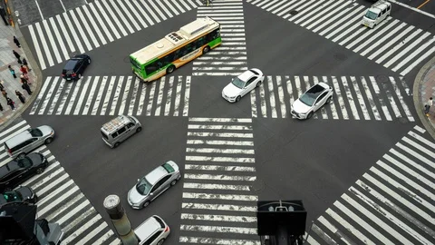 Time lapse of busy intersection in Ginza, Tokyo, Japan. Stock Footage 108209158