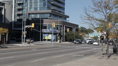 Time lapse of busy intersection in west Toronto Stock Footage 68446813