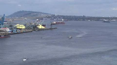 Time lapse busy port Video stock 44847368