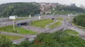 Time-lapse of busy road junction, cars stuck in traffic jam HD Footage