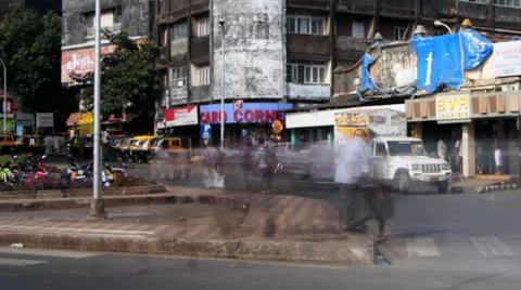Time Lapse of Busy Rush Hour Traffic Goa, India Stock Footage 21259160