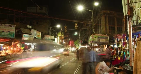 Time lapse of busy streets in Calcutta, India. Stock Footage 72999498