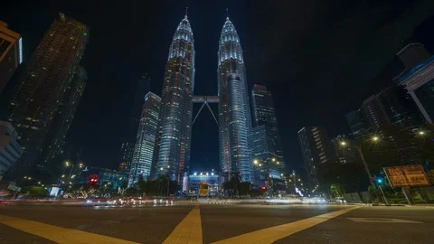 Time lapse of busy traffic at Kuala Lumpur street Stock Footage 101067720