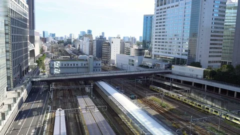 Time Lapse of Busy Train Station in Tokyo Japan Stock Footage 97983317