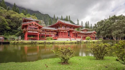Time lapse at Byodo-In temple. Oahu. Video stock 70840905