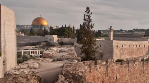 Time-lapse from the BYU Jerusalem center. Cropped. Stock Footage 54334572