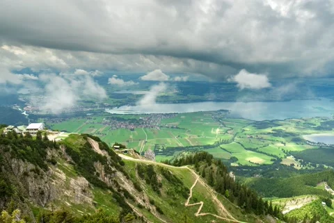 Time lapse of cable car on Tegelberg, near castle Neuschwanstein in Schwangau Stock Footage 138884570