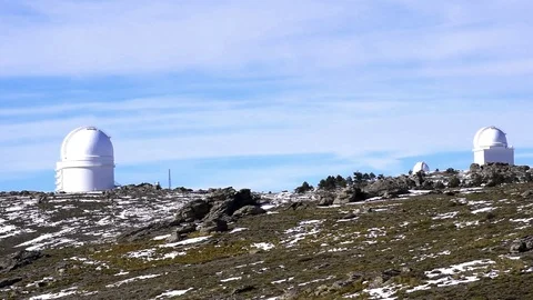 Time-lapse of Calar Alto Observatory at mountain top in Almeria, Spain. Stock-Footage 121411209