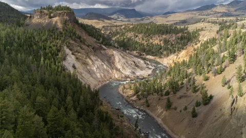 Time Lapse Calcite Springs River Grand Canyon Yellowstone National Park Wyoming Stock Footage 218173853