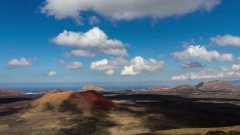 Time lapse of Caldera Colorada and Timanfaya National Park, Spain Stock Footage 166323987