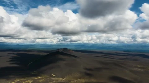Time Lapse. Caldera Volcano Flat Tolbachik, Kamchatka, Russia. Stock Footage 68585584