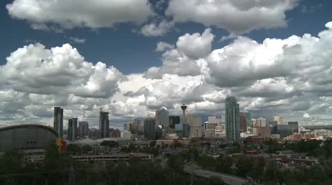 Time-lapse, Calgary Skyline Stock Footage