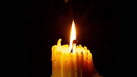 Time Lapse of a  Candle Burning Stockbeeldmateriaal 147737785