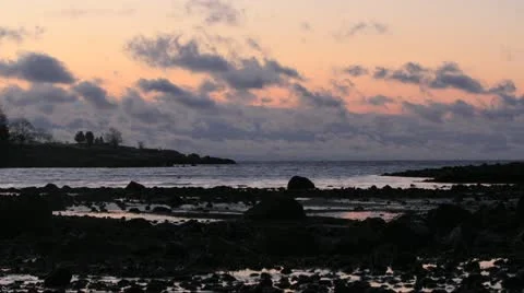 Time-Lapse, Cape Ann at Dawn, Clouds &amp; Atlantic Ocean Stock Footage 20542087