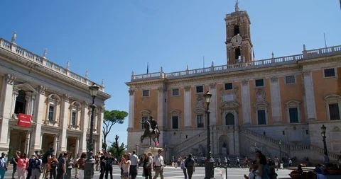Time lapse. Capitoline Hill. Piazza del Campidoglio.  Rome, Italy, 4K. Stock Footage 94454839