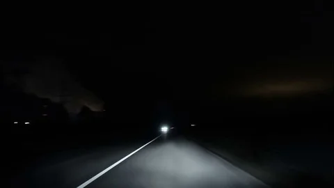 Time lapse of car driving on highway at night. Stock Footage 82783997