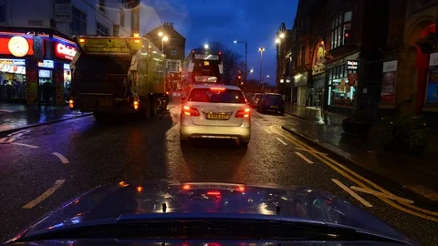 Time lapse car driving through leeds city centre united kingdom Stock Footage 73005083
