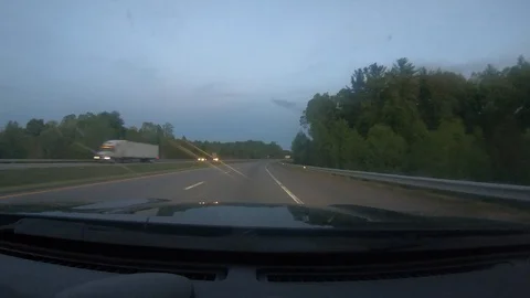 Time lapse in a car at evening Stock Footage 106947013