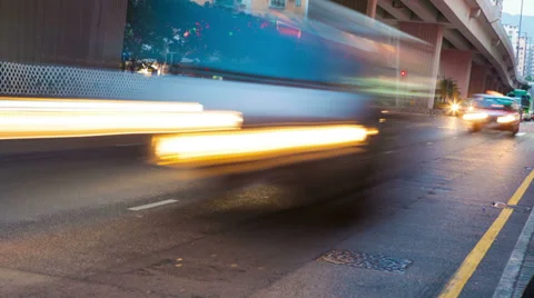 Time lapse car head lights in city traffic Stock Footage 35526129