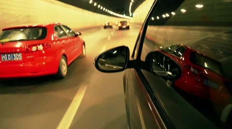 Time lapse of car moving fast in shanghai tunnel Stock Footage 51443911