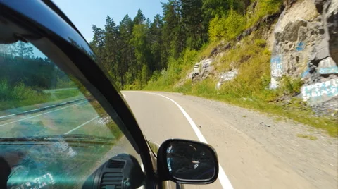 TIME-LAPSE: Car is moving on serpentine in Altay Stock Footage 53311330