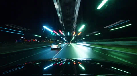 Time Lapse From Car Night Driving Harbour Bridge 180GYNDR_PAL Stock Footage 25206493
