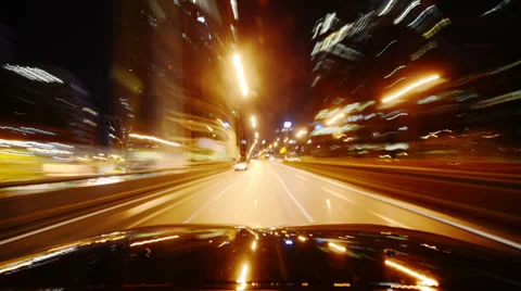 Time Lapse From Car Night Driving Harbour Bridge  Stock Footage 25208192