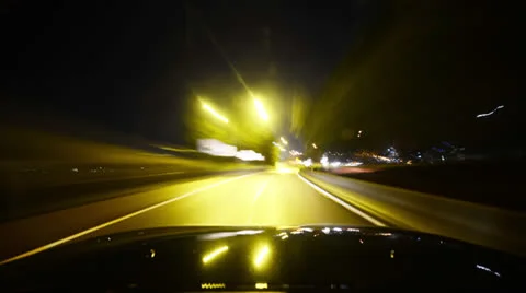 Time Lapse From Car night freeway drive  SF033GY Stock Footage 25175288