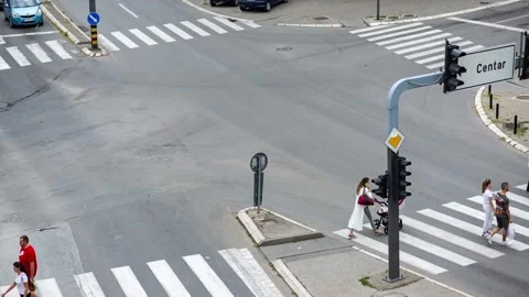 Time-Lapse Of Car Traffic Intersection, Kragujevac Stock Footage 205159662