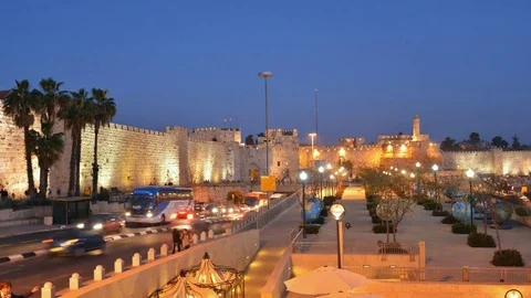 Time lapse of car traffic in Jerusalem, Israel Stock-Footage 76253272